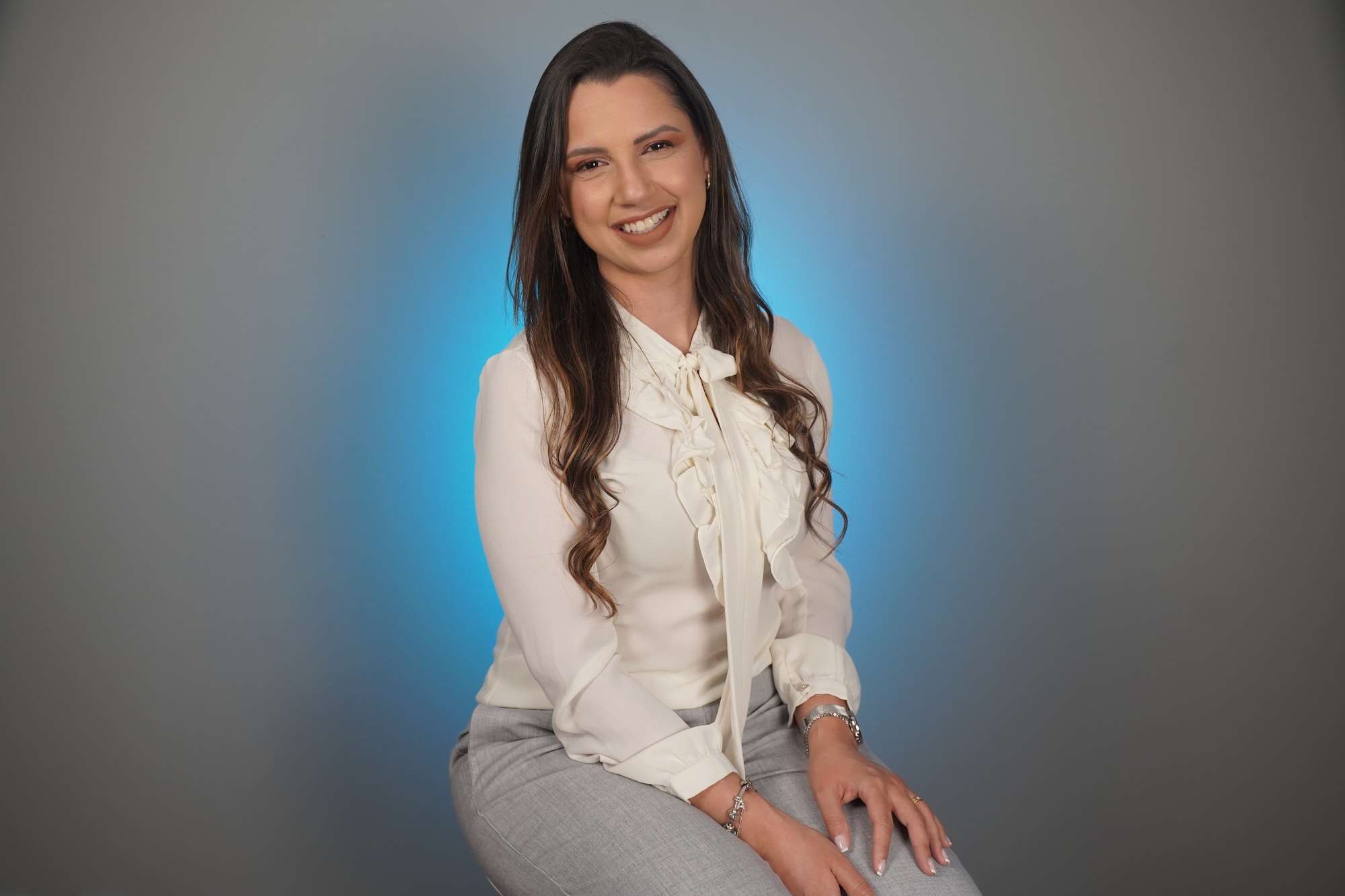 Aline Cristina em sala de aula